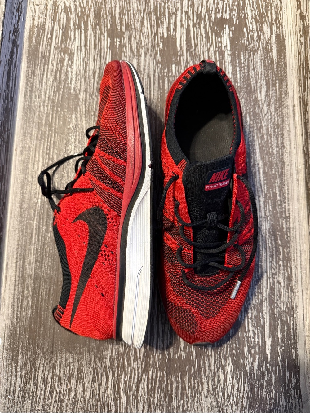 Nike Flyknit Trainer University Red Black AH8396-601 Men Size 11
